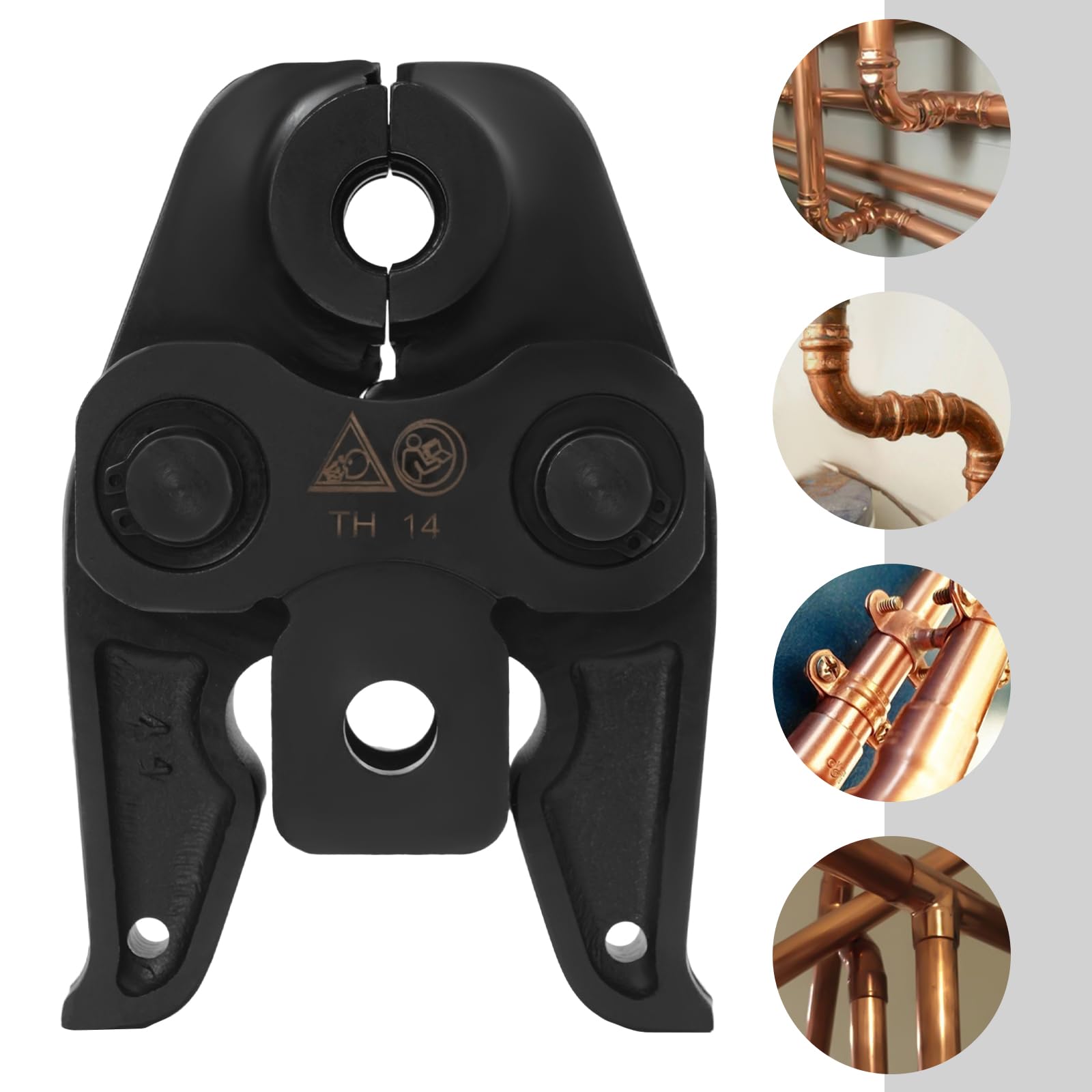 TH14/18 - Jeu de mâchoires à sertir - 14 mm et 18 mm - Pour pince à sertir - Inserts robustes et précis pour tubes composites PEX/en aluminium et raccords en cuivre - Compact, résistant à l'usure