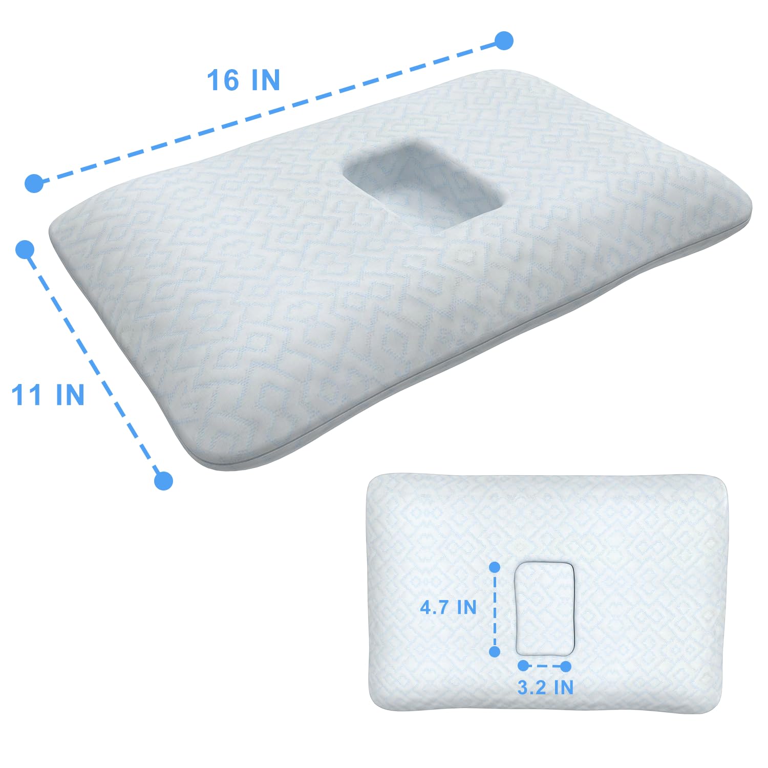 GIVANLEE Ear Piercing Pillow for Side Sleepers,Small Travel Pillow with Ear Hole,Memory Foam Ear Pillow for Side Sleeping Ear Pain Relief,Comes with A Matching Foam Plug for Hole