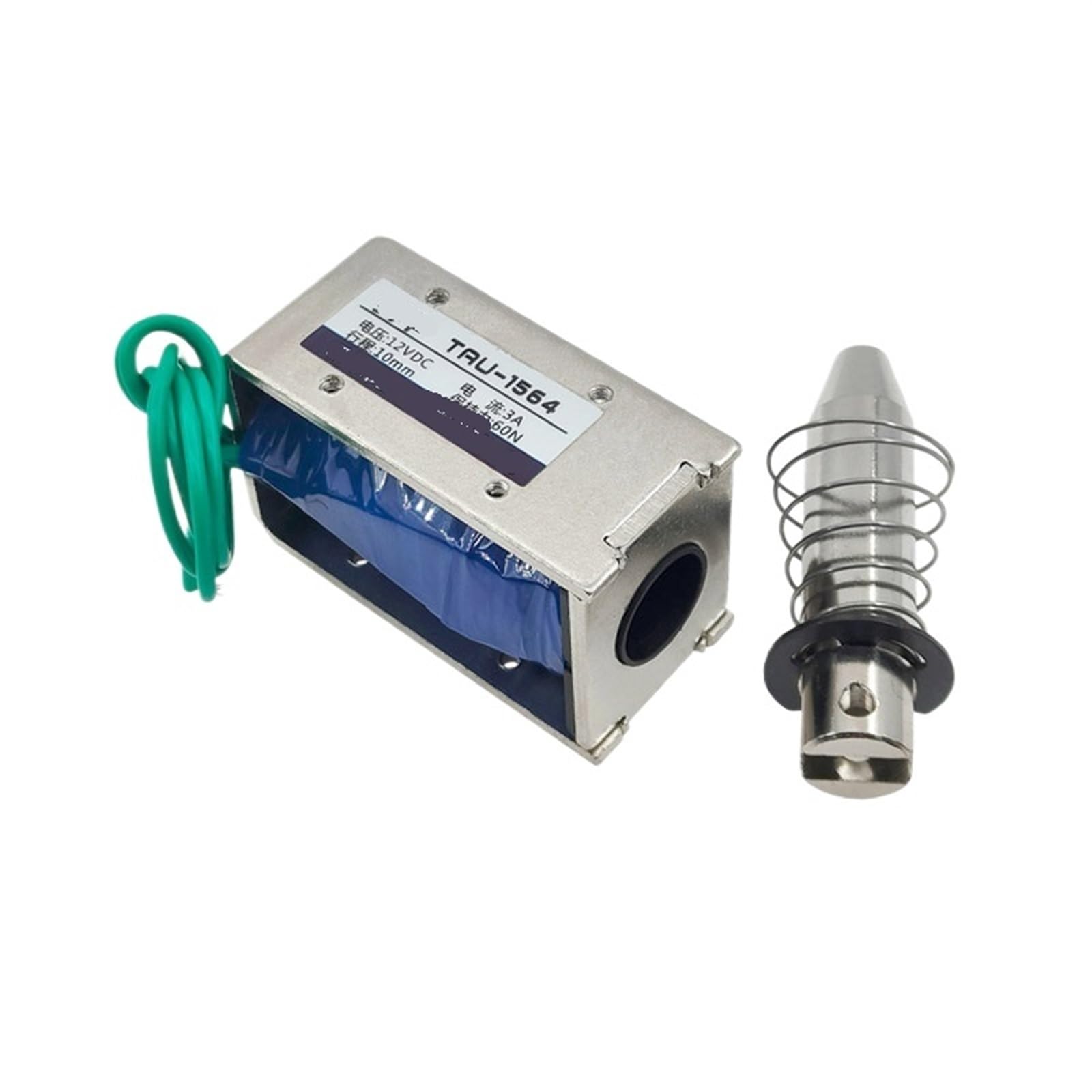 Électroaimant 12V 24V TAU-1564T course 10mm de type push pull