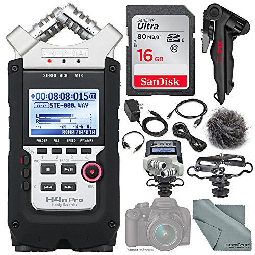 Zoom H4N PRO Digital Multitrack Audio Handy Recorder – Accessory Pack kit, Microphone