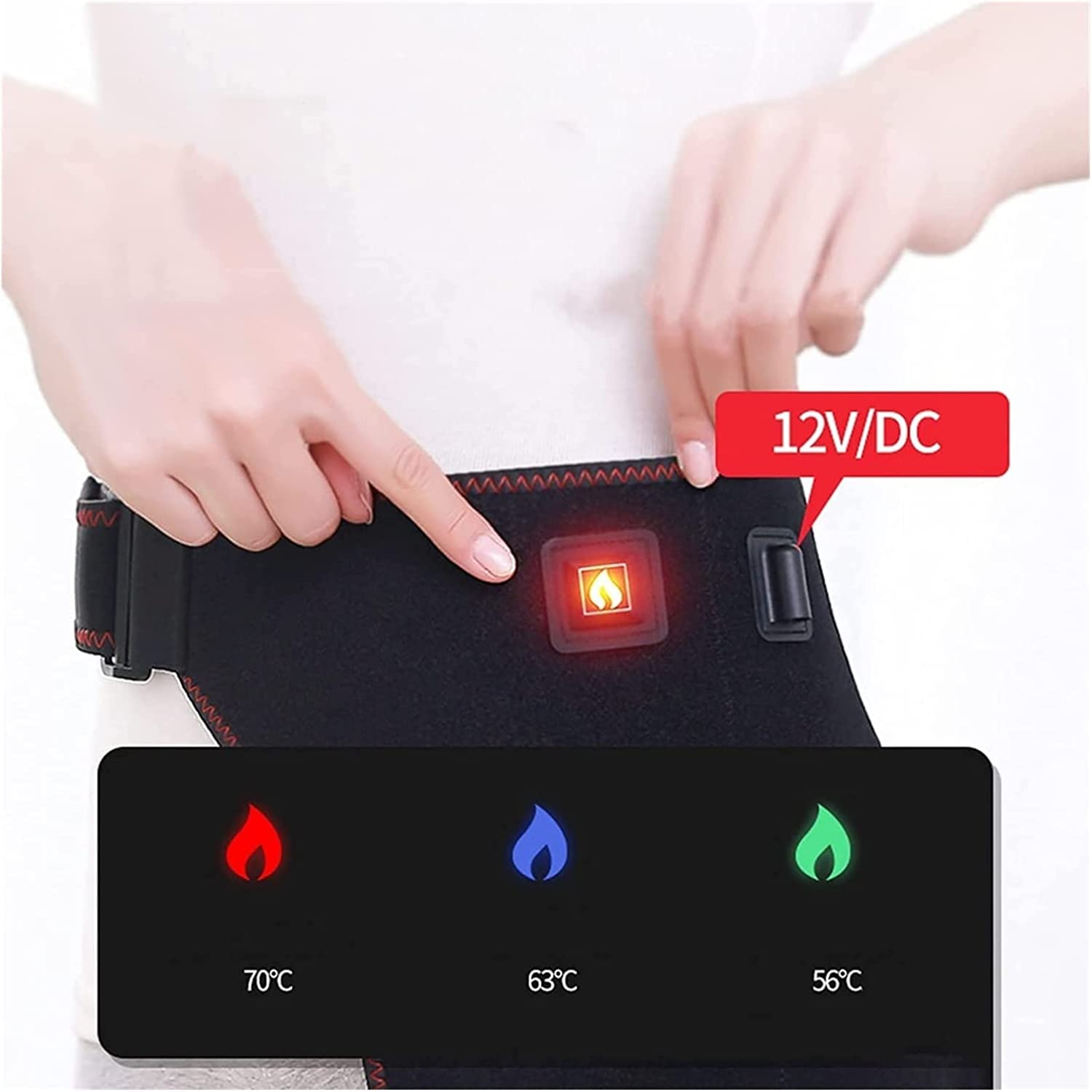 Soportes ajustables para muslo Calentamiento de la manga de compresión del muslo 3 modos de vibración Soporte para la ingle para mujeres Cadera Ingle Tendón de la corva Muslo Hip Wrap Brace 22.7.20