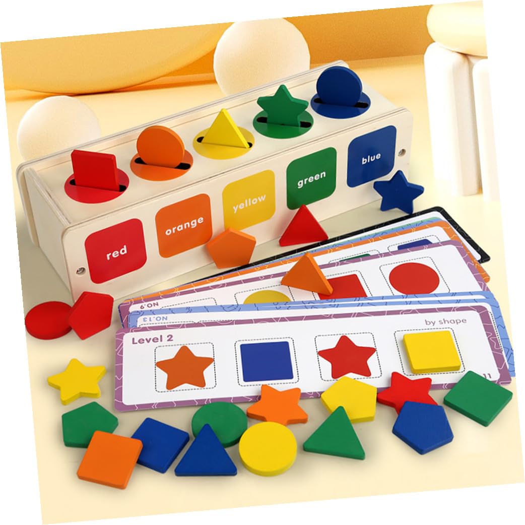 iplusmile Clasificador de Formas de Madera, 1 Juego, Caja de Aprendizaje