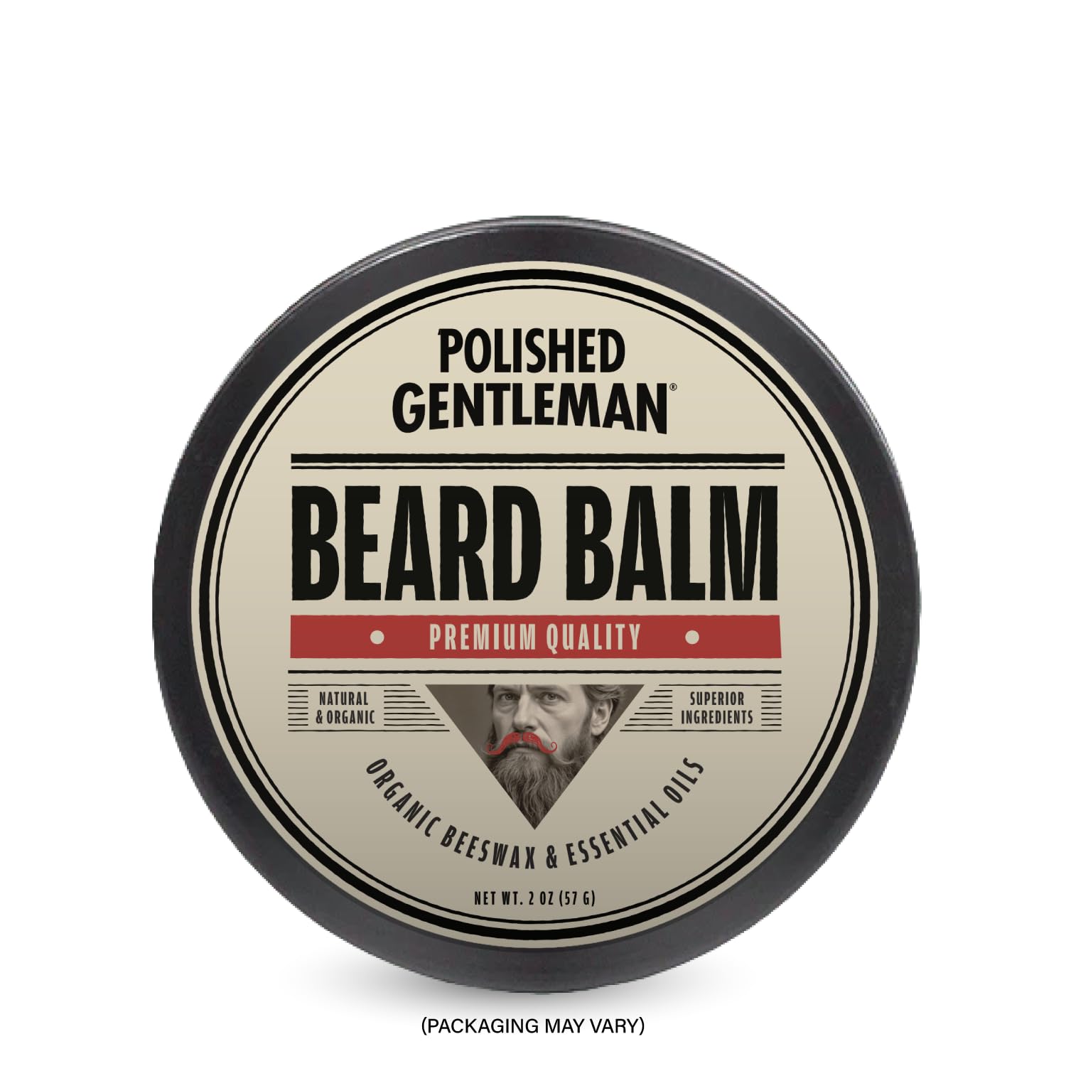 Polished Gentleman Sandalwood Beard Balm with Beeswax and Shea Butter, 2 oz 2 Ounce (Pack of 1)