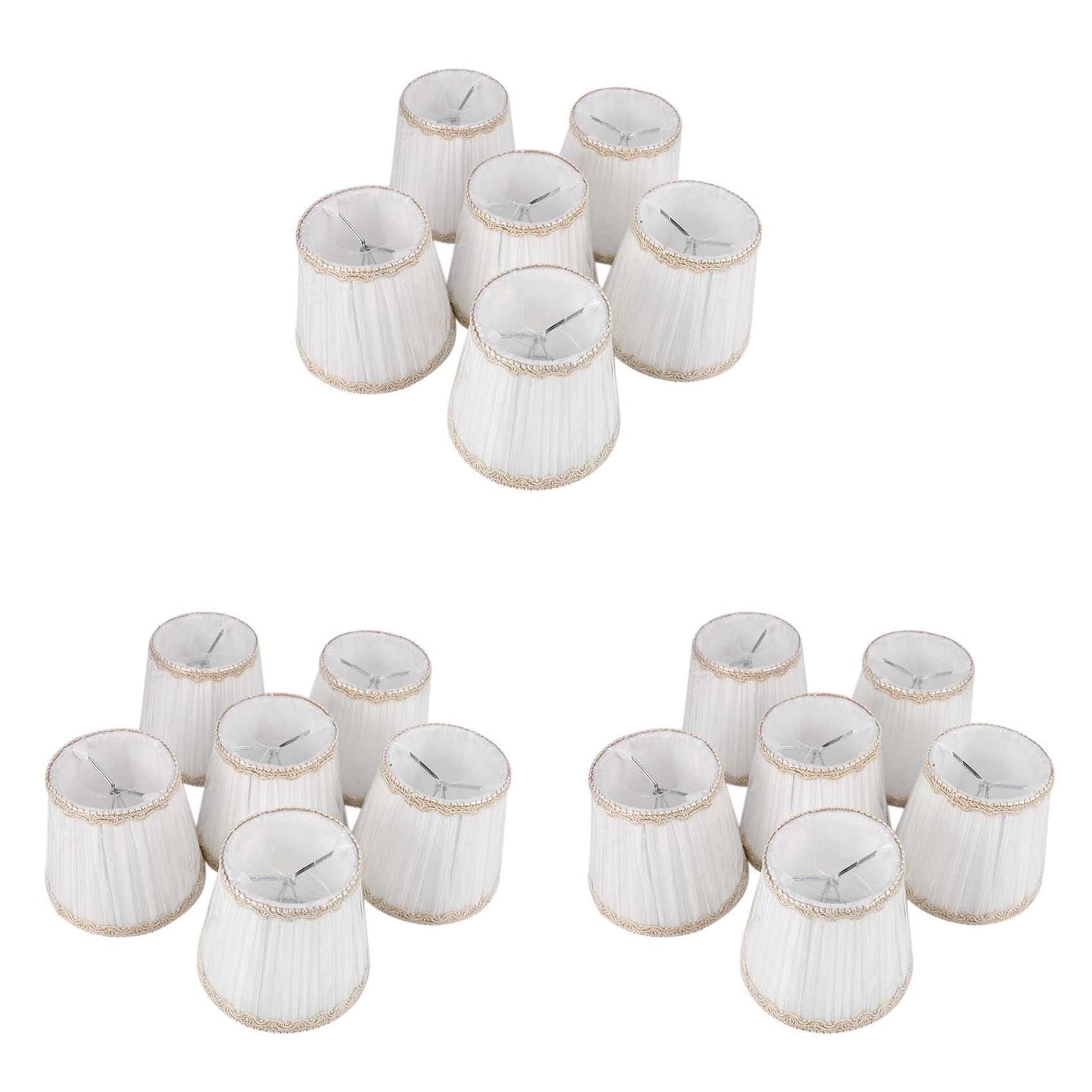 Hndhbfgrt Chandelier Shades,ONLY for Candle Bulbs,Clip-On Fitter Lamp Shades,Set of 18, White