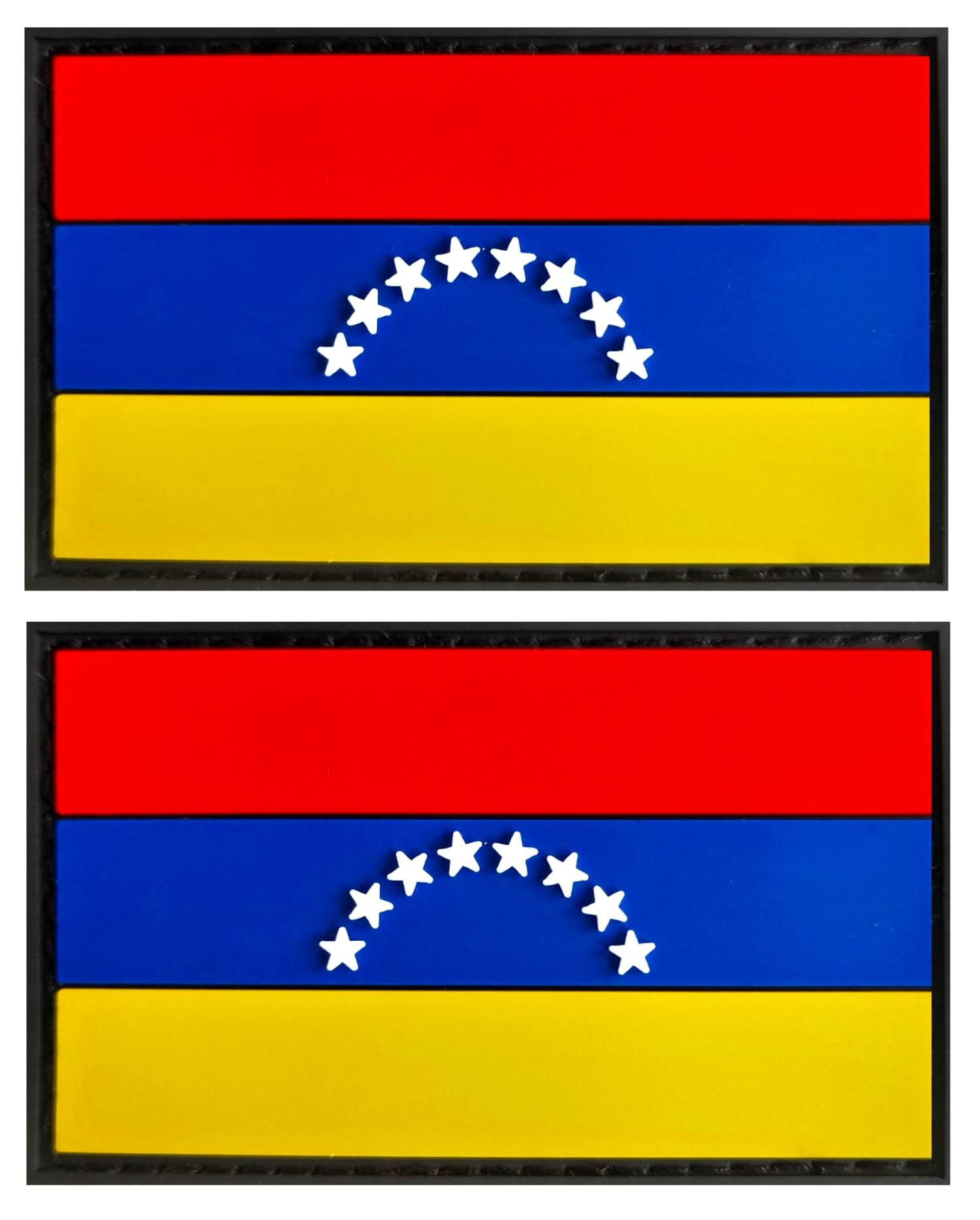 JAVDJAVD Venezuela Flag Patch Venezuela PVC Rubber Hook & Loop Fastener Patch for Hats, Tactical Bags, Jackets, Clothes Patch Team Military Patch（ 2 Pack）