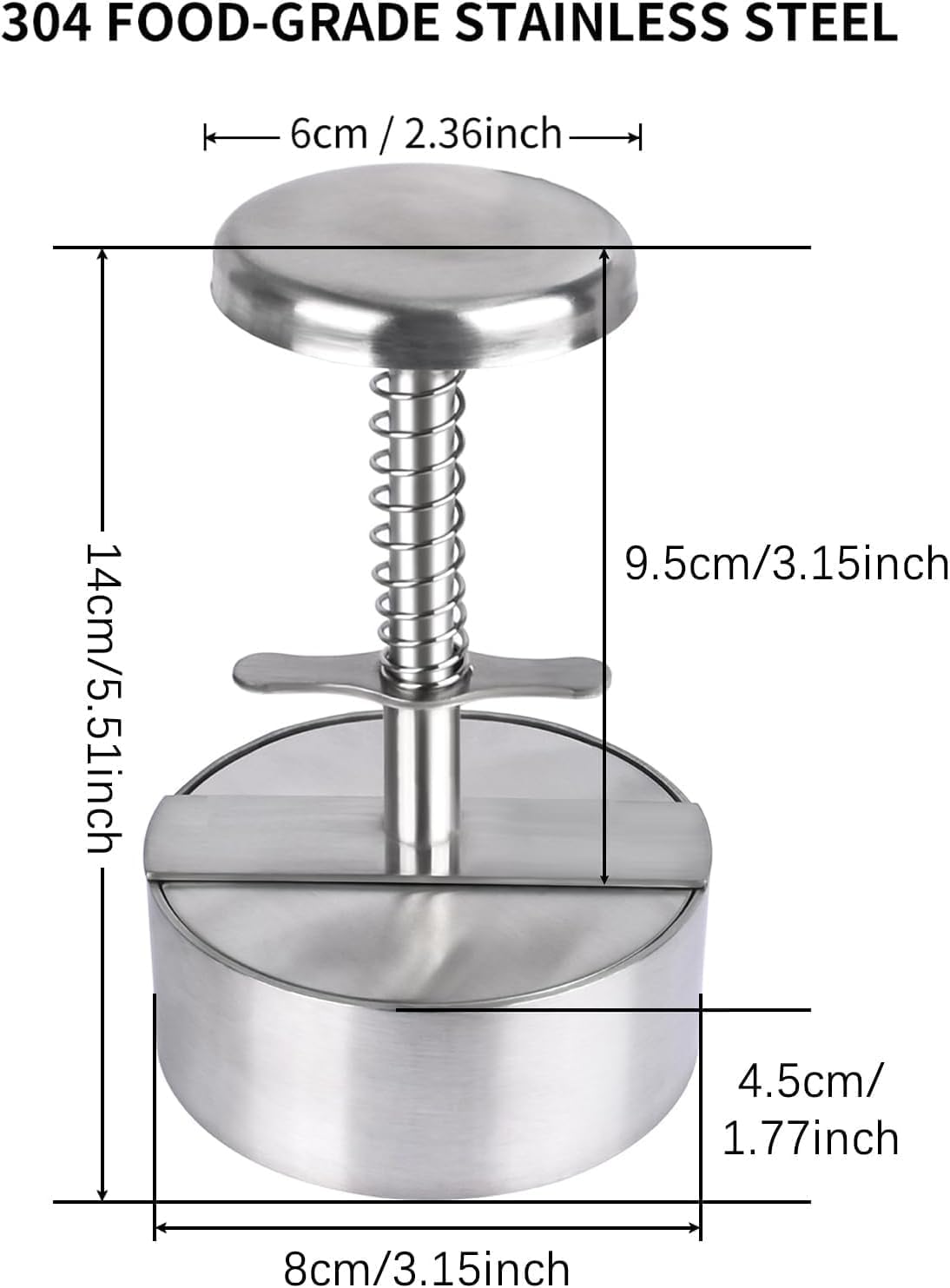 Stainless Steel Burger Press - Make Perfect Patties! -2 Stainless Steel Burger Press - Make Perfect Patties! -2