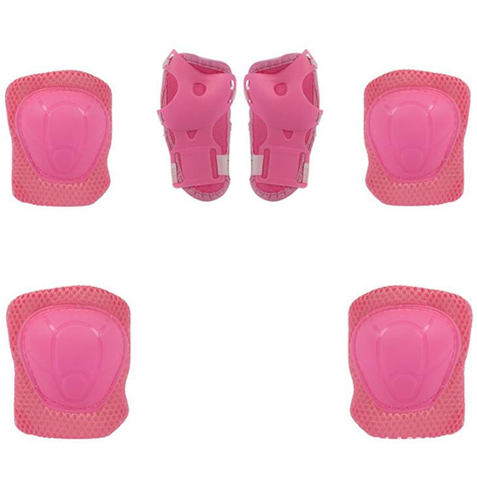 QXPDD Kids Knee Pads Set,6 in 1 Kit Protective Gear Knee Elbow Pads Wrist Guards Protection Safety for Rollerblading Roller Skating Skateboarding Riding Cycling Scooter Bicycle Ski Sports,Pink