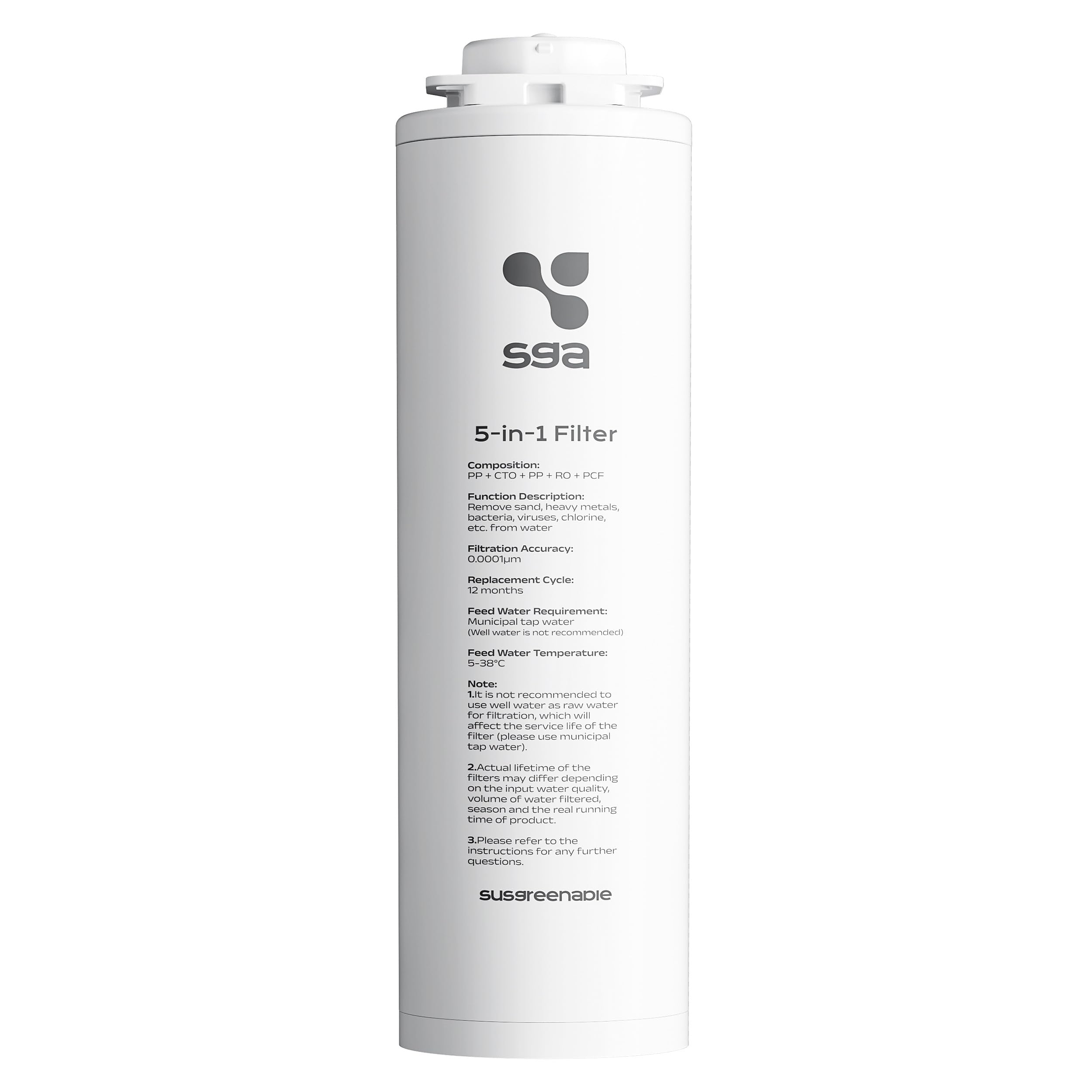 Filtro Combinado RO, Filtro de Ósmosis Inversa 5 en 1 para Equipo de Tratamiento de Agua