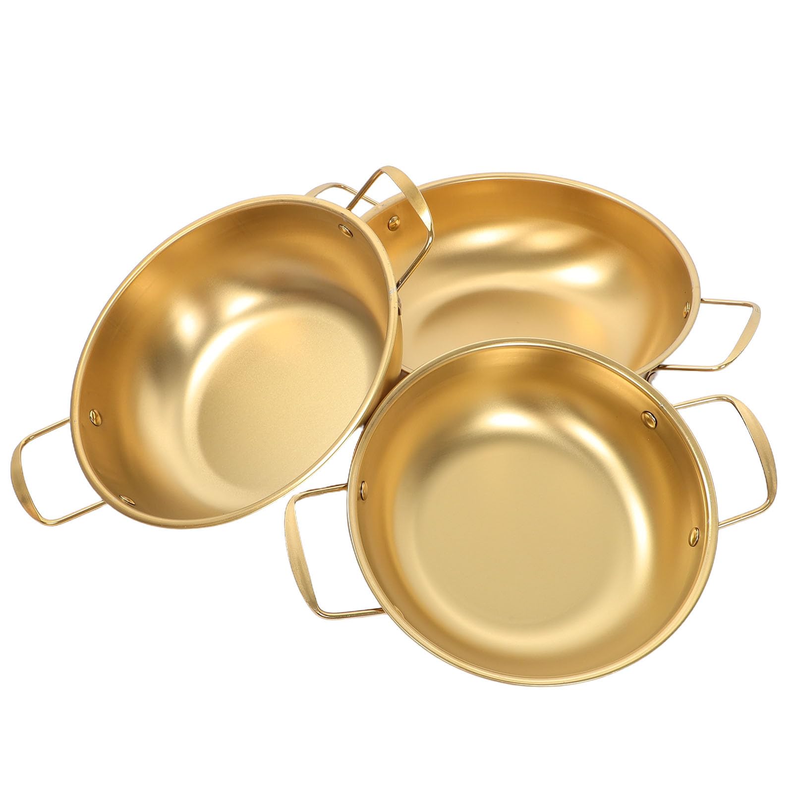 OUNONA Juego de 3 ollas de acero inoxidable para sopa de 20/22/24 cm con