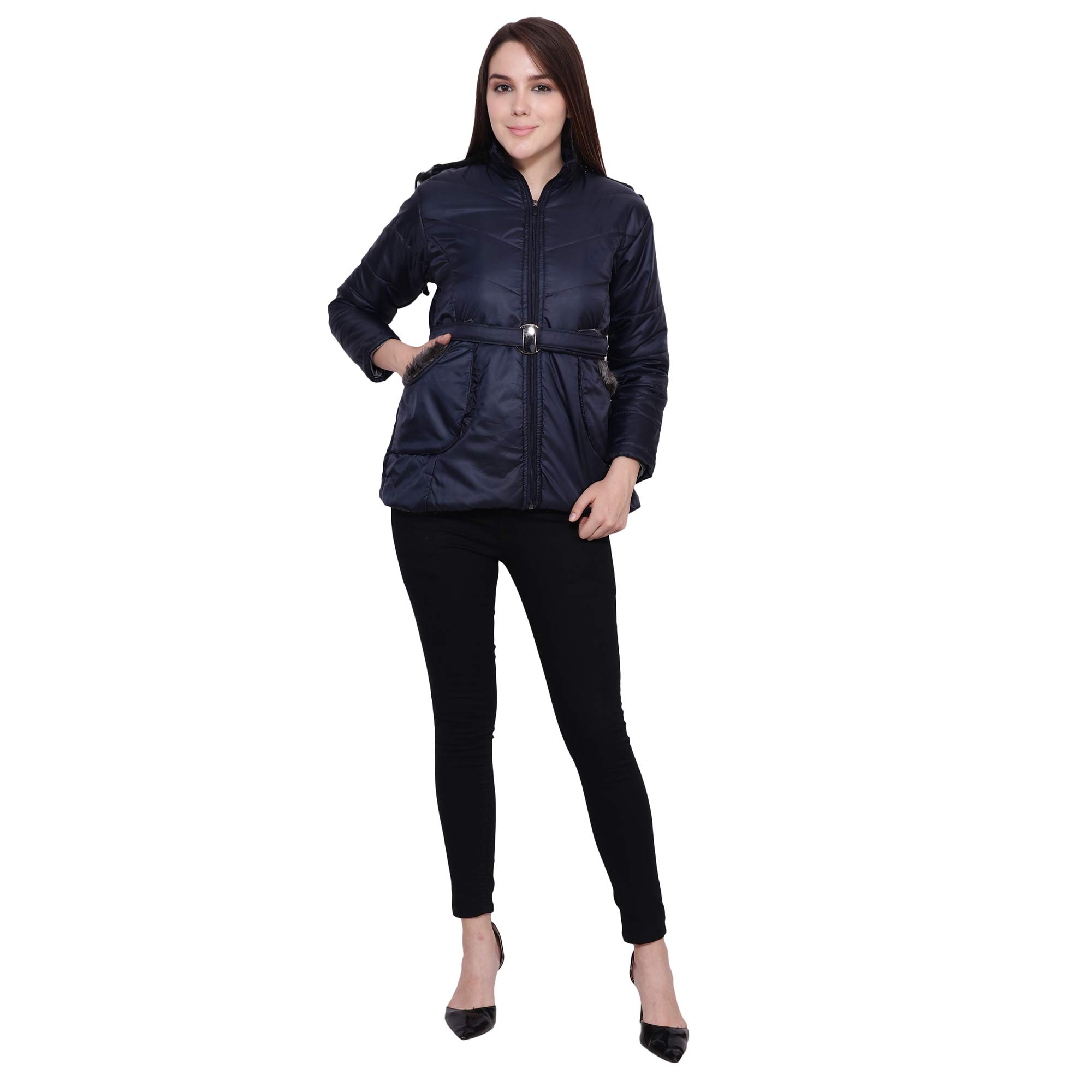 My SwagWomen's Hooded Full Sleeves Winter Wear Quilted jacket