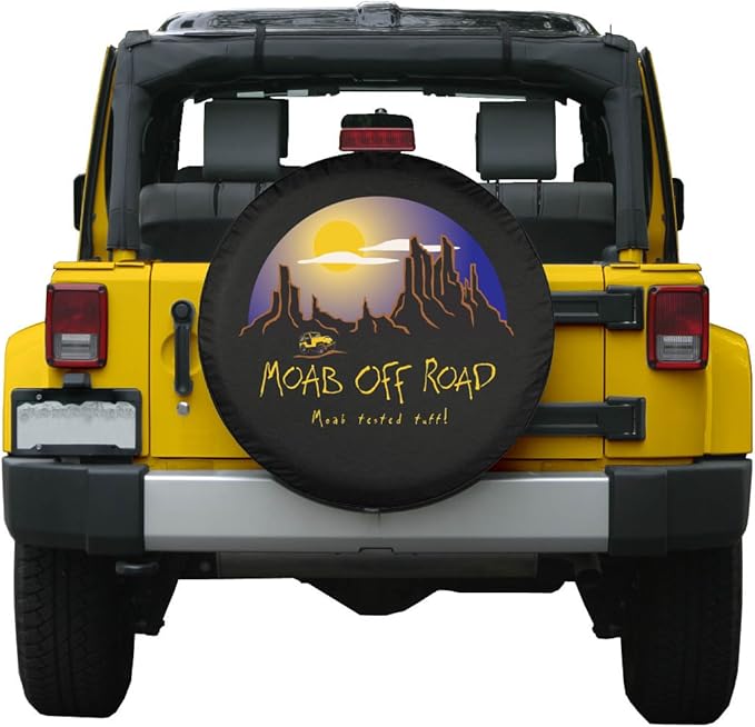 Where the Road Ends the Fun Begins Spare Tire Cover Vinyl Black 33 in American Unlimited 5558998242 