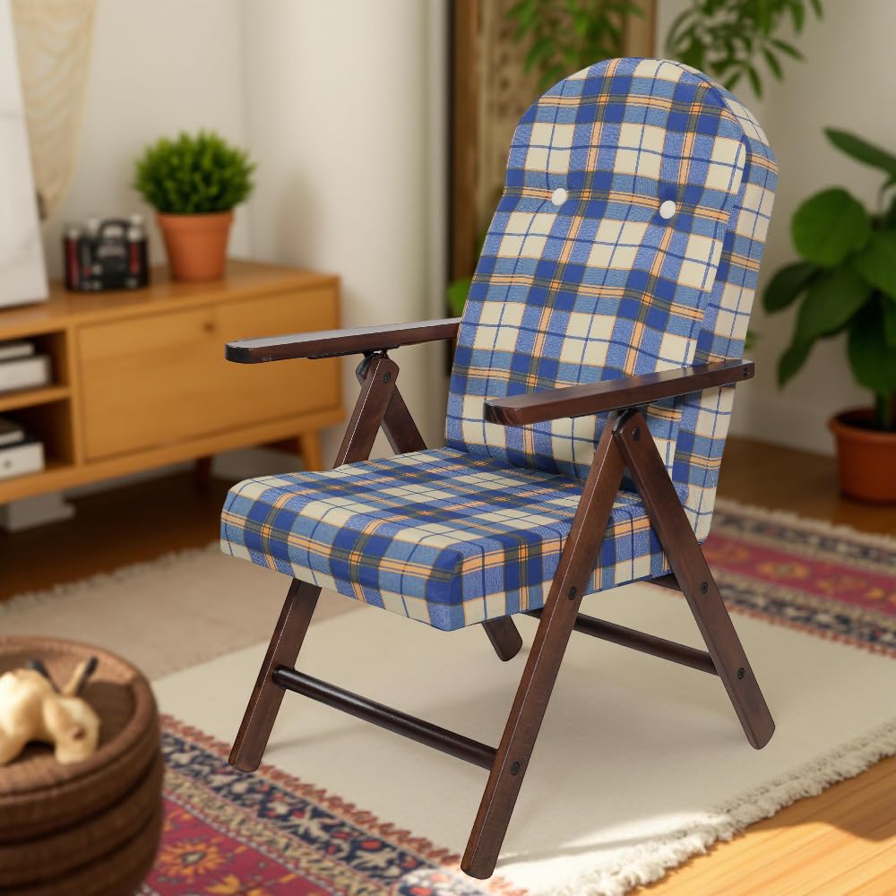 Poltrona Relax Imbottita 4 Posizioni 147x65x16 cm - Regolabile, Reclinabile, Poggioli, Tessuto, Soggiorno, Riposo, Casa, Esterno, Veranda - Struttura in Legno di Faggio