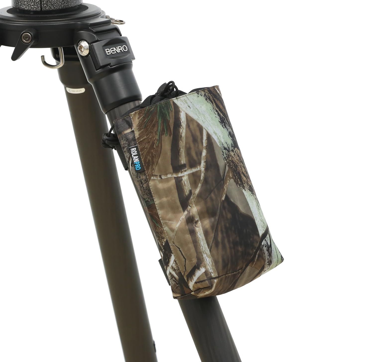 Rolanpro Tripod Hanging Bag Tripod Mobile Phone Storage Bag Photography Outdoor Bag Carry Camera Spare Batteries(Woodland)
