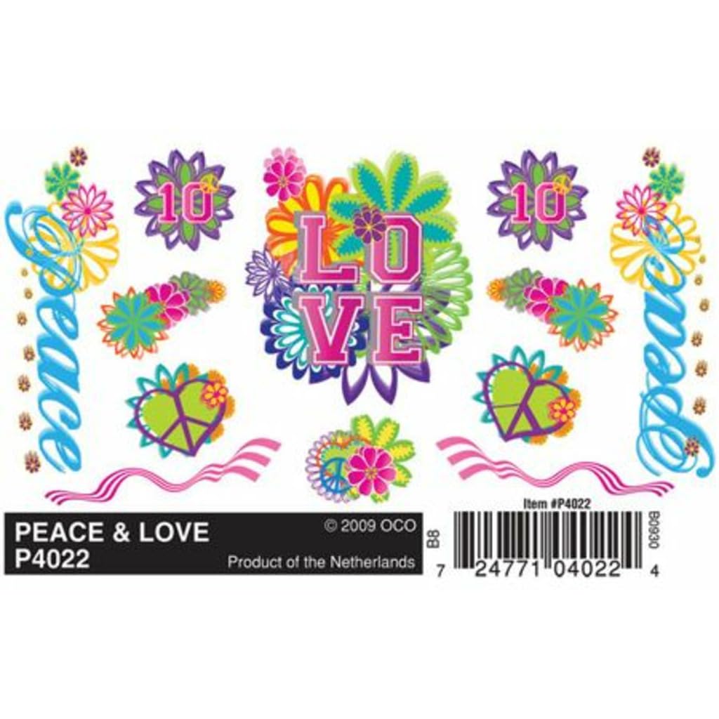 Pinecar Dry Transfer Decals Peace & Love PIN4022