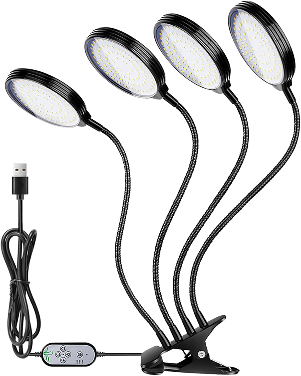 Grow Lights for Indoor Plants, Clip On Grow Light with Timer 45W Plant Lights for Indoor Growing for Indoor Plants (4 Heads)