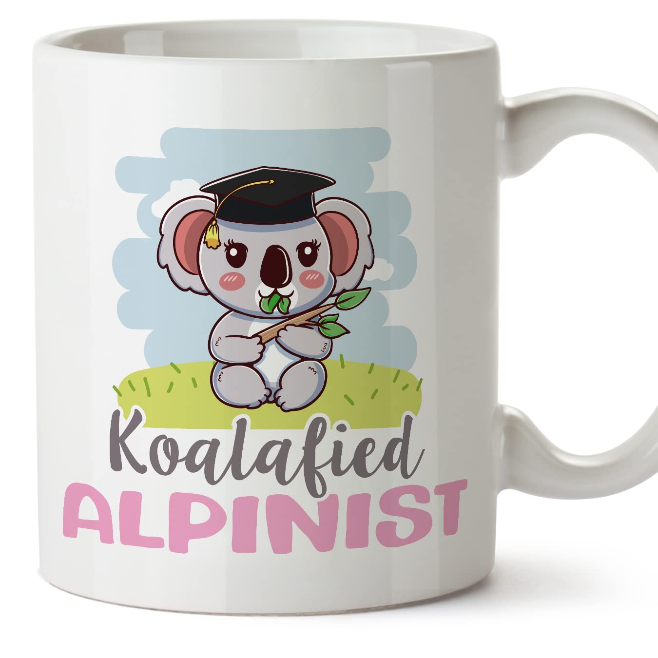 MUGFFINS Alpinist Woman Mug - in English - Koalafied - Funny Gift for Colleagues - Ceramic 11oz Mug