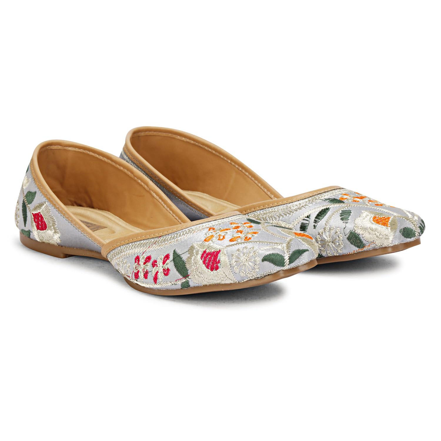 Dhairya Collection Ladies Floral Embroidered Mojari Jutti