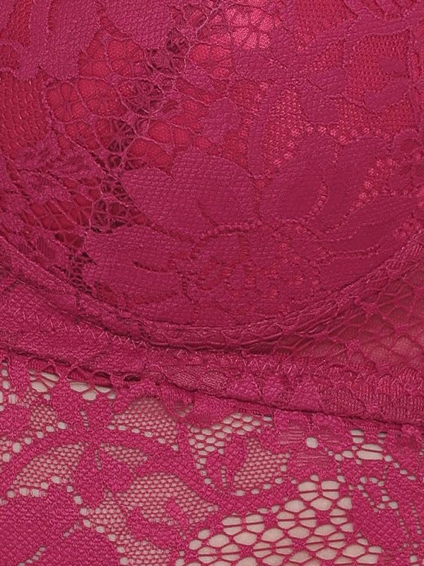 Image of Clovia Women Lace Solid Padded Full Cup Wire Free Bralette Bra