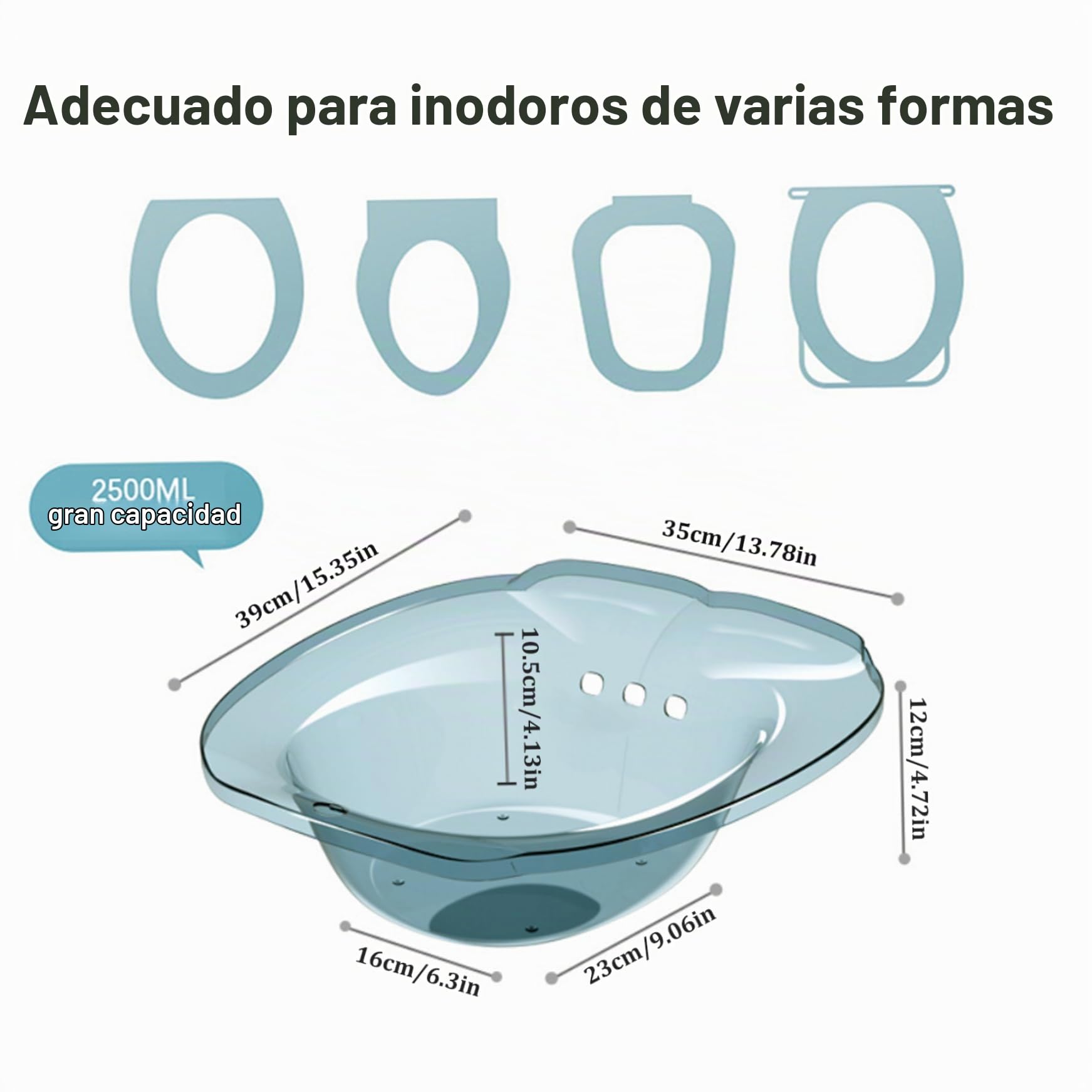 Baño De Asiento Plegable Para Hemorroides De Inodoro Lavabo De Asiento De Pet Seguro Con Limpiador Extraíble Tina De Baño De Asiento Profundo Con Orificio Para Colgar Asiento De Inodoro Portátil