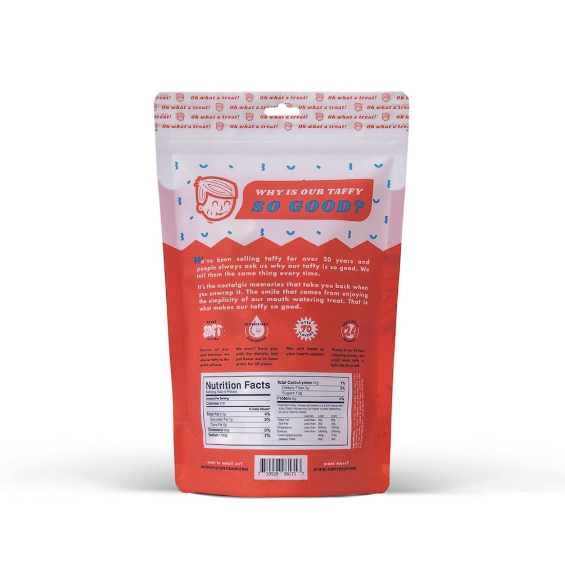 Taffy Shop Cinnamon Salt Water Taffy - Small Batch Salt Water Taffies Made in the USA - Super Soft, Sweet, Taffy Candy - Guaranteed Fresh - Gluten-Free, Soy-Free, Peanut Free - 2 LB Bag : Taffy Candy : Grocery & Gourmet Food