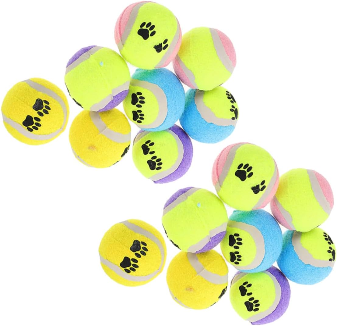 BESPORTBLE 16pcs Dog Tennis Balls Small Plush Dog Balls for Training and Exercise 7cm Diameter Random Color