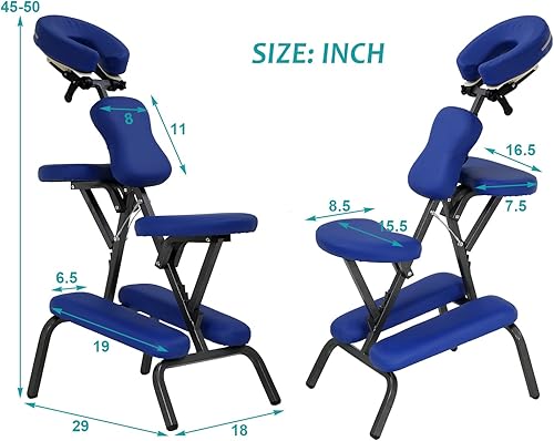 Miniatura 2 de Sillas de masaje portátiles, silla de tatuaje de 4 pulgadas de grosor, esponja de altura ajustable, silla de masaje ligera, silla de spa plegable