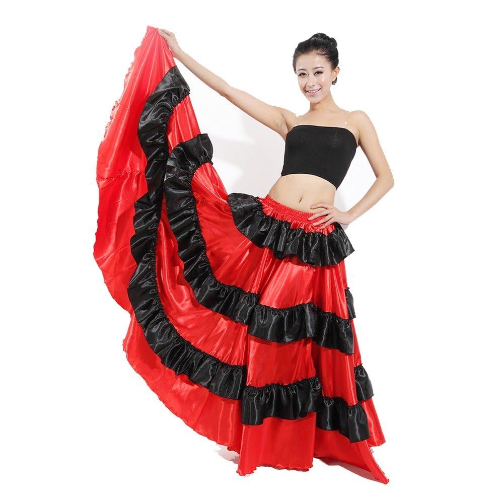 Spanischer Swing-, Flamenco-Performance-, Rüschen, Spanischer, Halloween-bauchtanzrock Für Frauen, Ballsaal-übungen