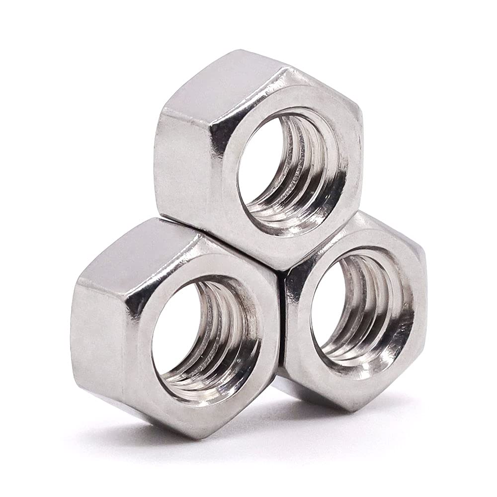 Glvaner M10-1.25mm (20 pcs) Stainless Steel Hex Nuts Fine Thread UNF, 304 Stainless Steel Hexagon Nuts, Full Thread Coverage