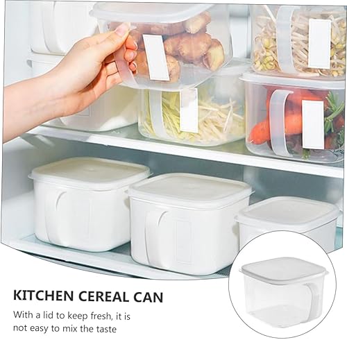 Miniatura 7 de BESTonZON Caja de almacenamiento de 2 piezas con asa, contenedor de plástico con tapa, contenedor de alimentos para mascotas, caja de almacenamiento