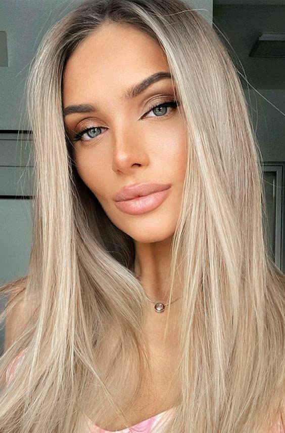 Miniatura 2 de EALGA Peluca de encaje frontal de cabello sintético con cabello de bebé, peluca de encaje de cabello sintético con reflejos de 22 pulgadas, peluca