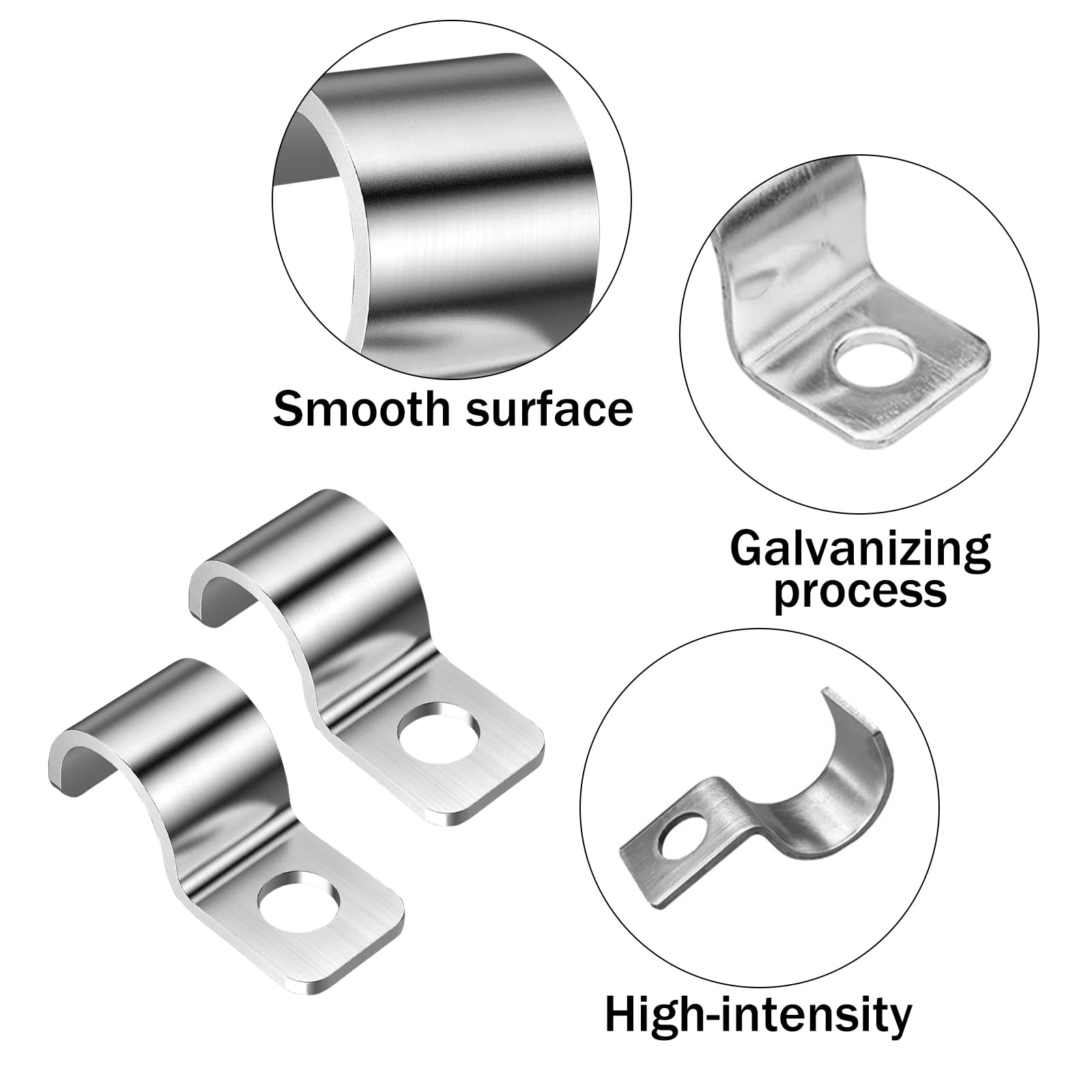 50 Stück Edelstahl U-Schellen - Befestigungsschellen Für Kabel & Rohre Bis 6mm Durchmesser