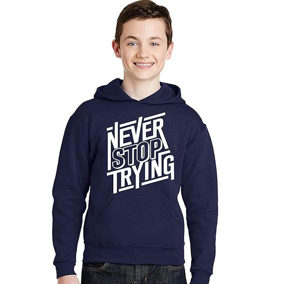 Avaatar Boys Cotton Hooded Neck Sweatshirt (Blue, 12-13 Years)