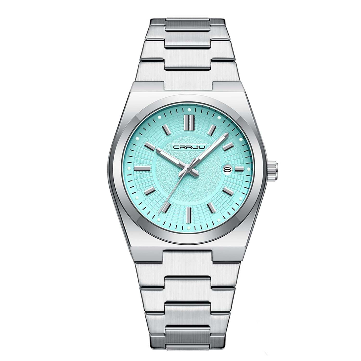 CRRJU Watches for Men,Fashion Luxury Luminous Analog Quartz Wristwatches,Business Man Calendar Watches Silver — view 10