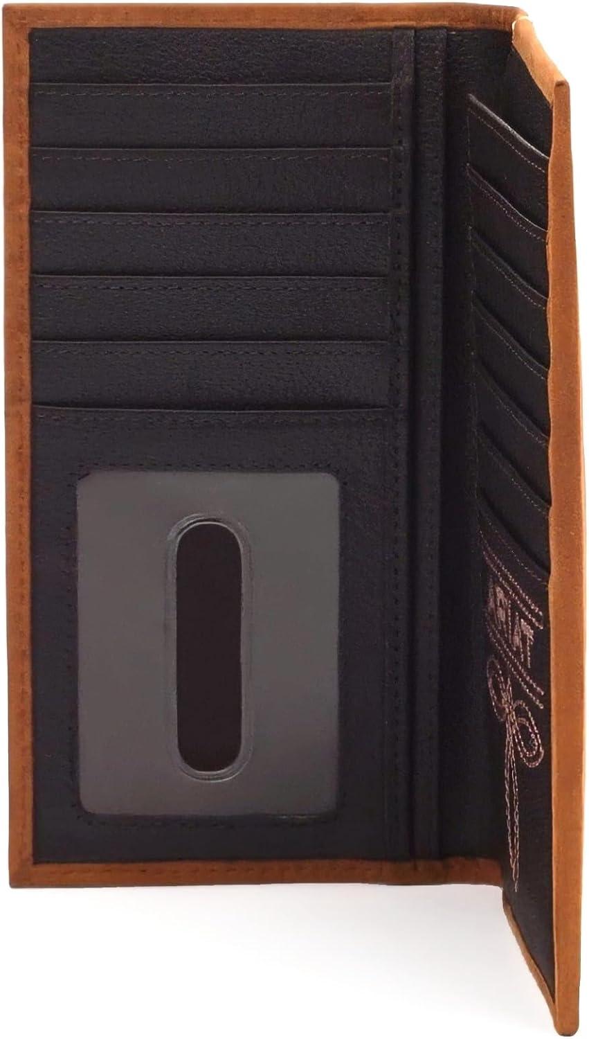 ARIAT Men's Leather Rodeo Wallet with American Flag Shield Embroidery