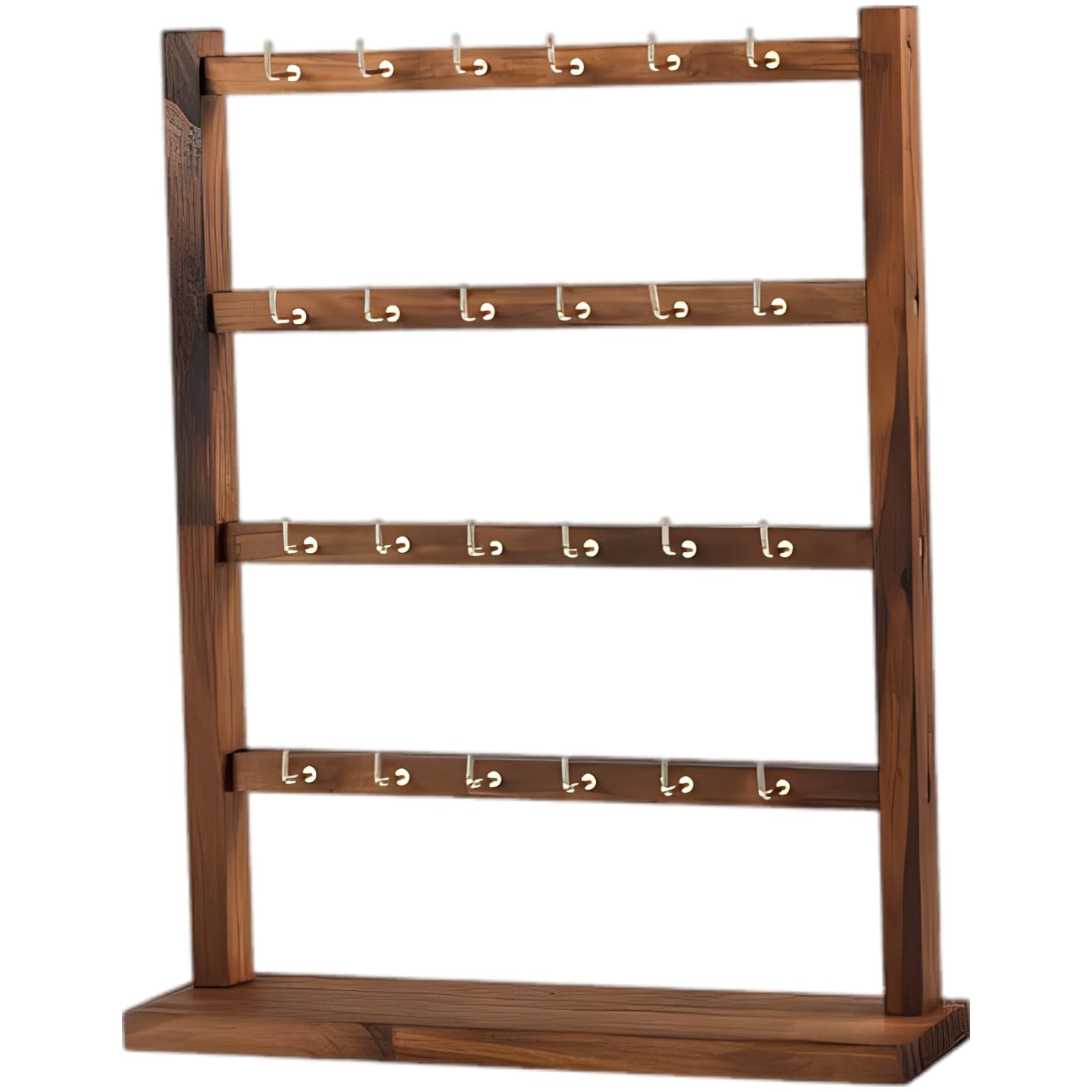 Support de collier anti-nœud en bois à 4 niveaux pour ranger 24 bijoux sans emmêlement