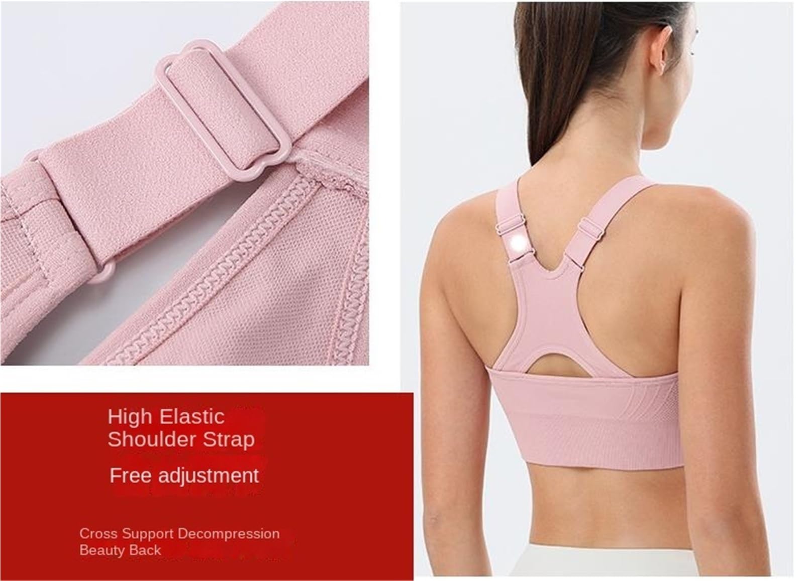 Sujetador Deportivo Sujetador Deportivo Ajustable For Mujer, Conjunto De Soporte Alto con Espalda Cruzada, Acolchado For Fitness Mujer(Blue,XXL)