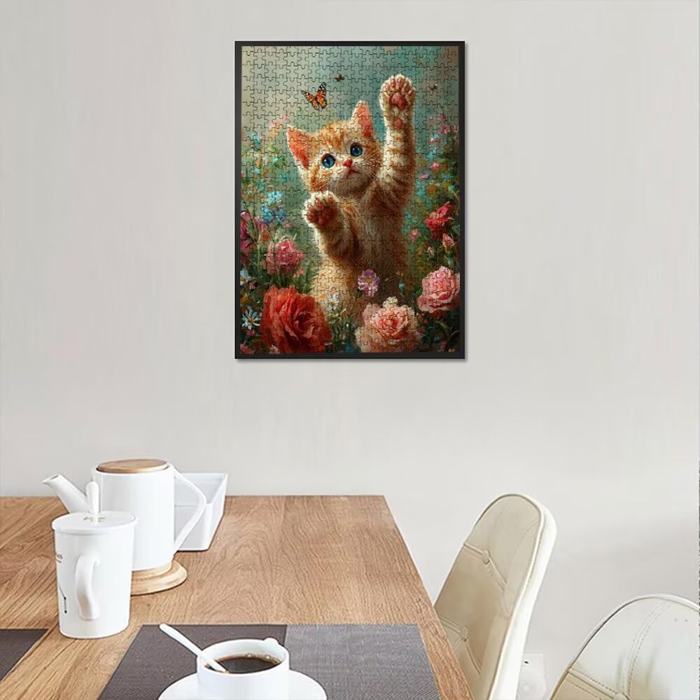 Puzzle 2000 sztuk, piwonia kot puzzle dla dorosłych 2000, drewniane puzzle, klasyczne gry edukacyjne, niemożliwe wyzwanie, gry i zajęcia rodzinne, prezent kreatywny DX0YL1-718