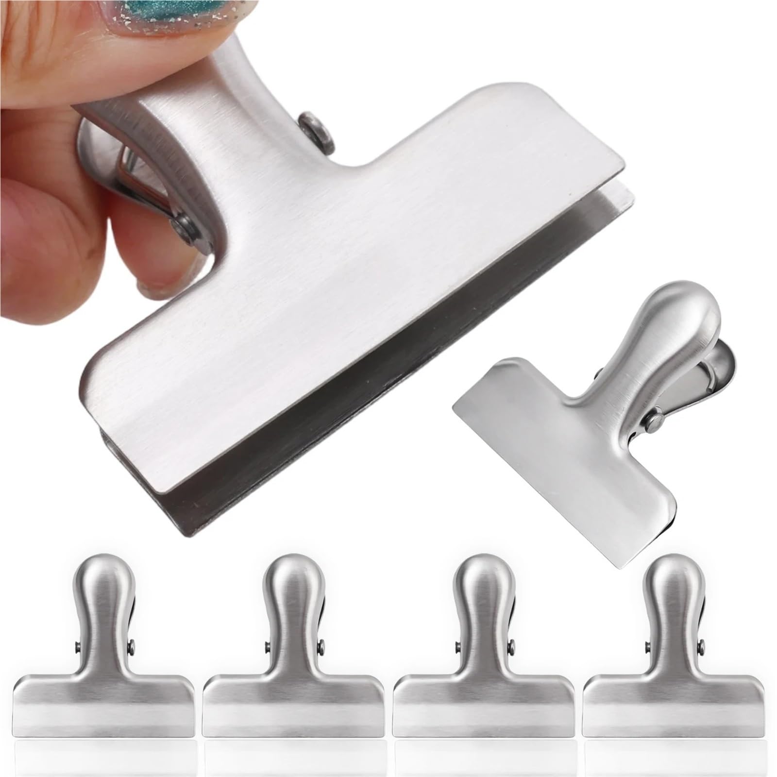 30 clips for alimentos de acero inoxidable Para Almacenamiento | For meriendas, patatas fritas, bolsa de almacenamiento de pan, Clip, utensilios de cocina for el hogar