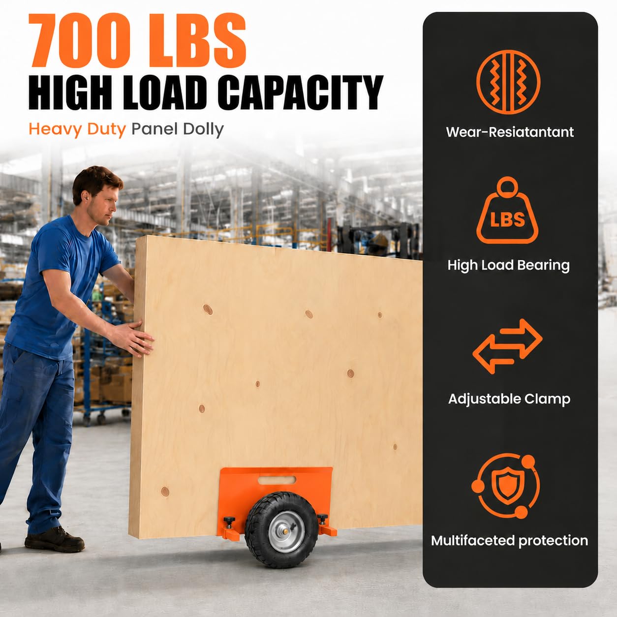Garvee Panel Dolly - Carro para paneles de yeso de 700 libras con ruedas