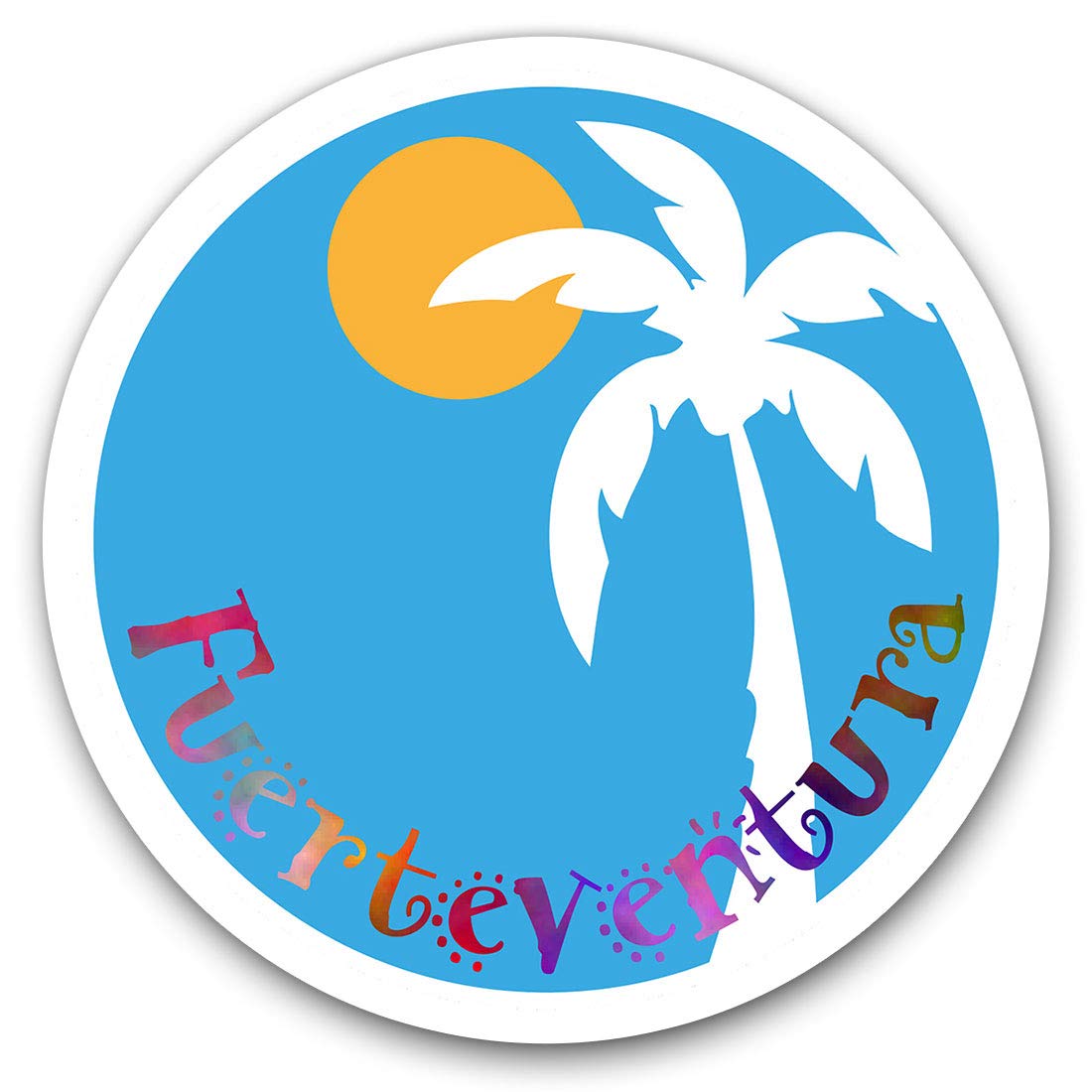 Destination Vinyl Ltd Fuerteventura Spain Sun Spanish 9180 Vinyl Stickers (Set Of 2) 7.5Cm - Fuerteventura Spain Sun Spanish #9180
