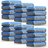 Tallew 24 Pieces Blue and Gray Thin Microfiber Ceramic Coating Applicator Sponge Car Wash Pads...