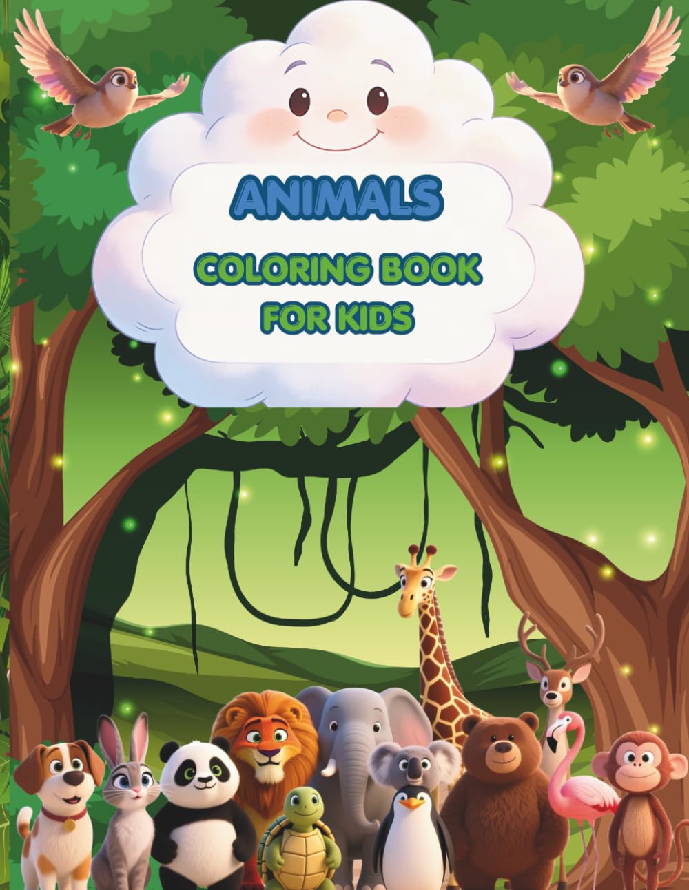 Wild Zoo Animals Coloring Book for Kids: Cute zoo animals coloring collection