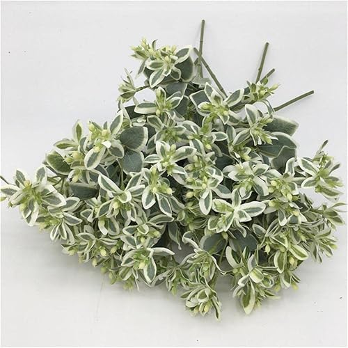 RUJIU 6 piezaslote de plantas artificiales de seda, flores de plástico, hojas de eucalipto, ramas, ramos florales, arreglo de corona, mesa del