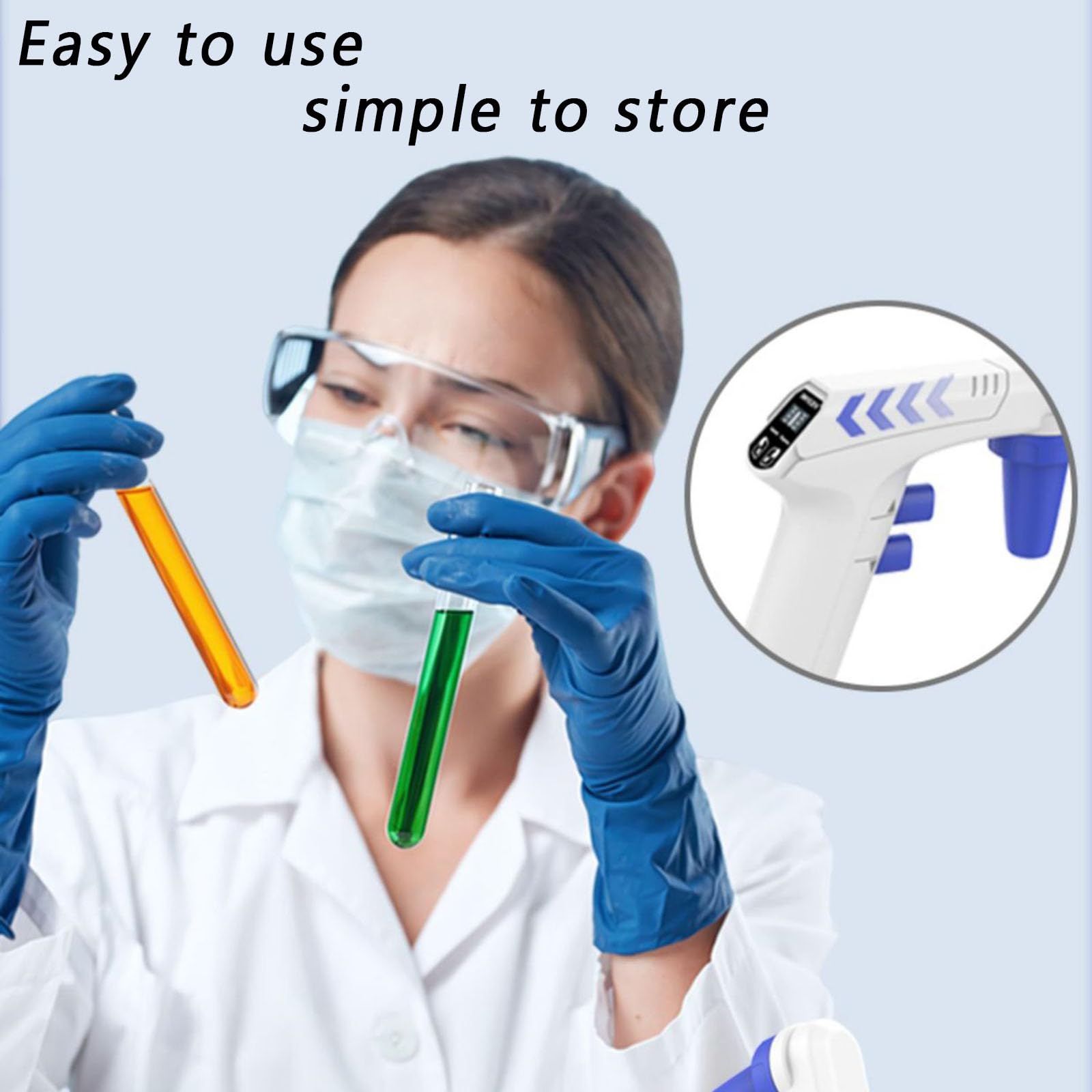 Pipettatrice motorizzata, pipetta a Volume Regolabile, intervallo di Volume 0,1-200 ml, commutazione di modalità, per Ricerca scientifica, biologia, Chimica, Funzionamento con Una Sola Mano
