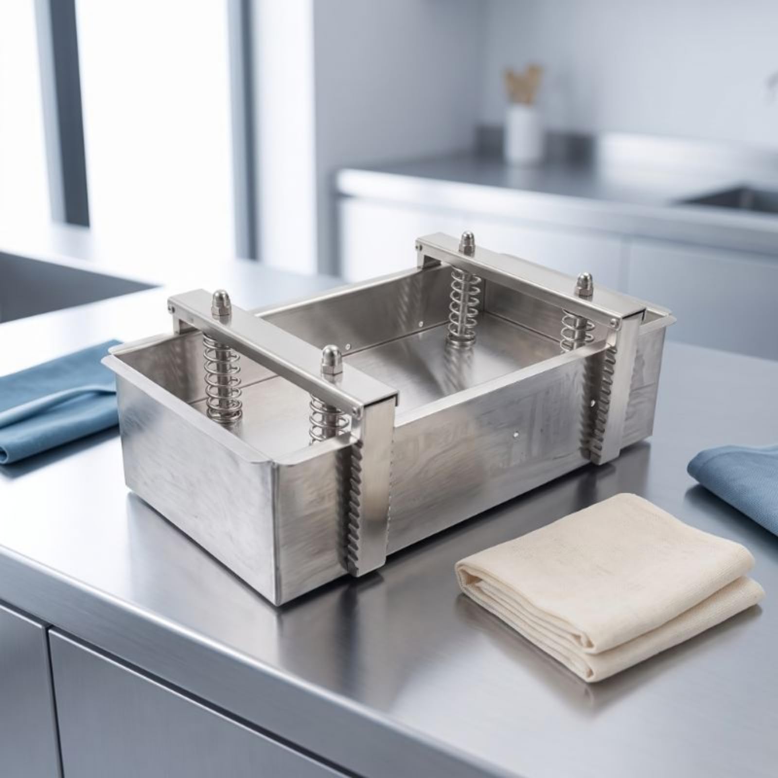 Pressa per Carne Stampo Pâté Yogurt Pressato in Acciaio Inox 304 Antiruggine con Chiusura di Blocco Smontabile per Pulizia Igienica Adatta Creativi, 200×100×100mm, Regolare