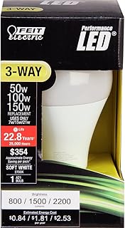 Feit Electric A50/150/LEDG2 50-100-150 Watt Equivalent 3-Way A21 LED Light Bulb, Soft White