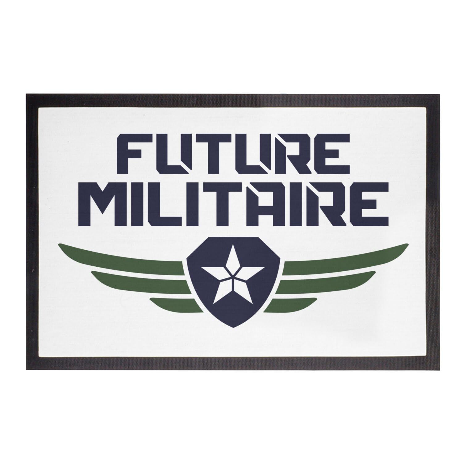 Paillasson Blanc Future Militaire Tapis Entrée 75x50cm Métier Héros