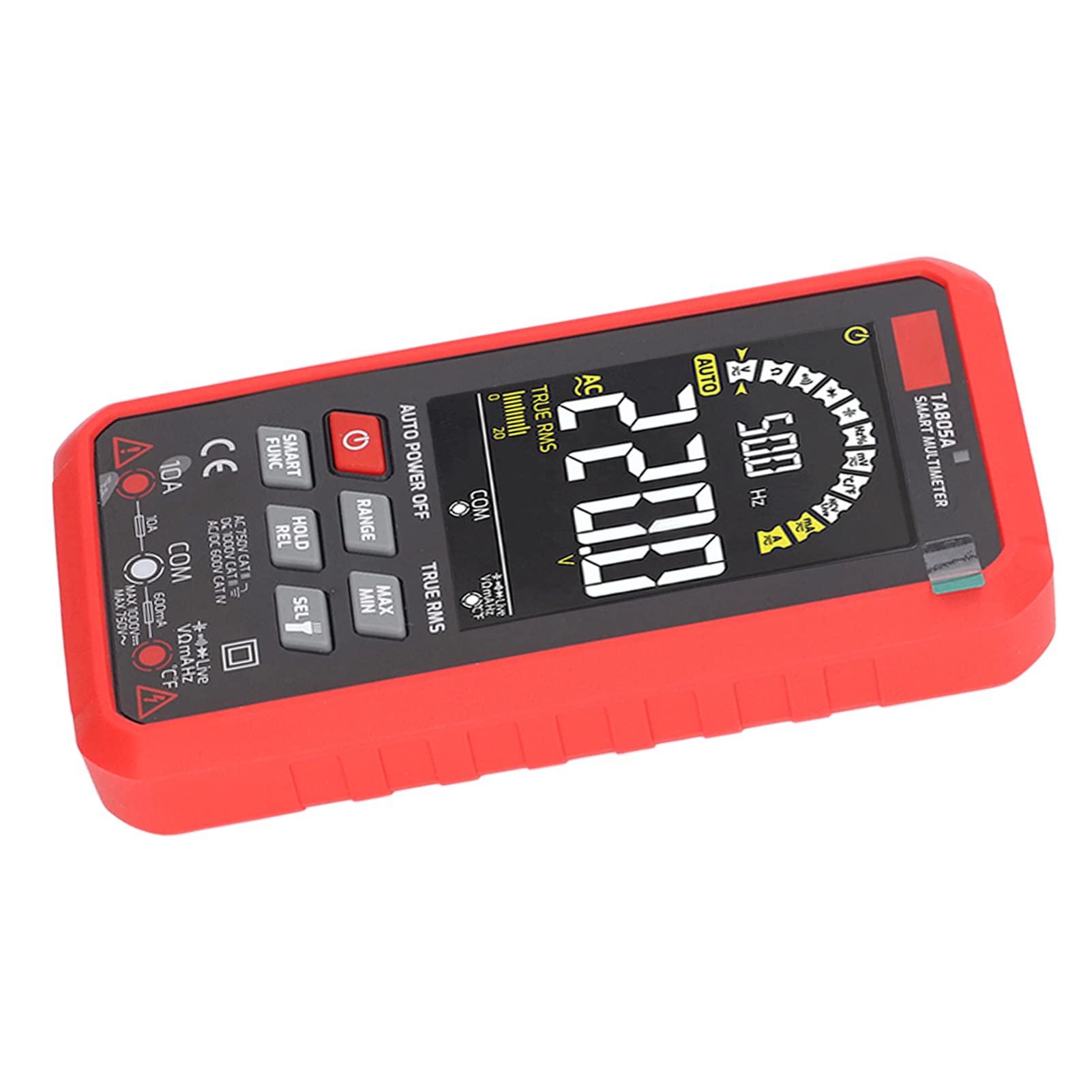Multimetro Digitale Tester Automatico di Resistenza Tensione Corrente Ad Alta Precisione per Elettricisti Materiale ABS Rosso