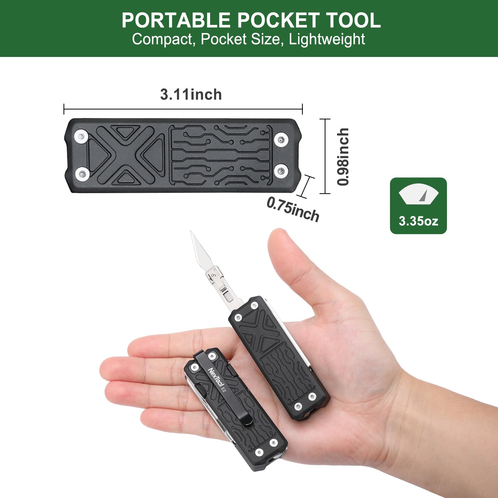 Nextool E1 Pocket Multi-Tool, Mini Multi Tool 10 in 1 Camping Accessories/Hiking Accessories EDC Multitool with Scissors - Image 2