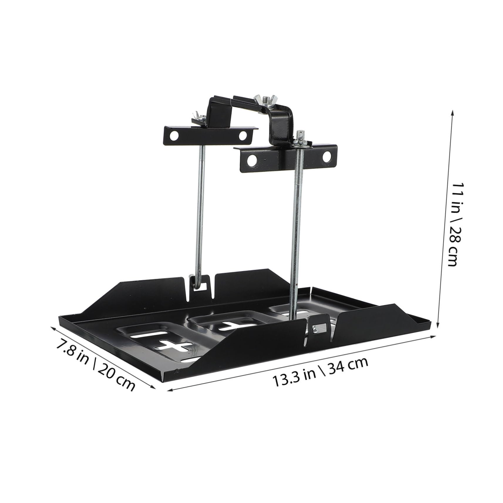 Support de Batterie de Voiture Noir en Fer, 1 Set de Fixation